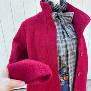 L.L. Bean Red Boiled Wool Coat Size XL